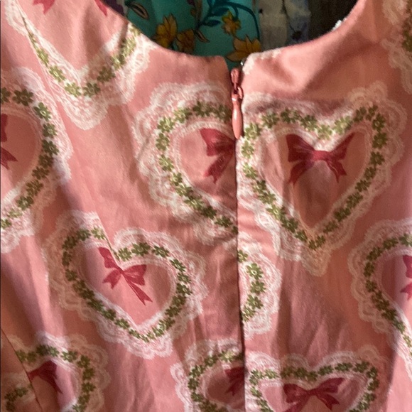Urban Outfitters Kimchi Blu Pink Heart Bow Pattern Dress $69 - Picture 7 of 8